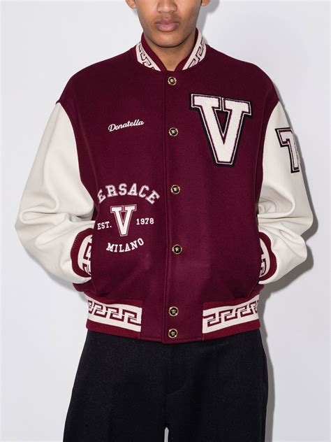 versace denim jacket mens|versace varsity bomber jacket.